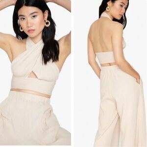 Revolve Callahan Mimi Halter Tank in ECRU Size Large